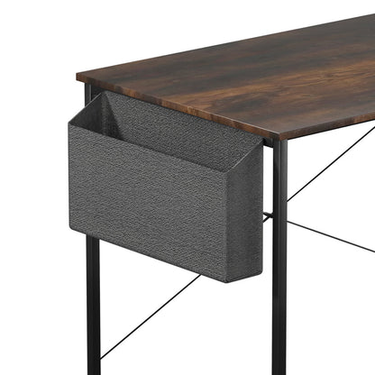 Functional L Shaped Computer Desk Corner Desk Brown  Wood Finish