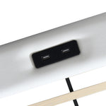 Versatile Queen Bed Frame With Adjustable Headboard White  Classic