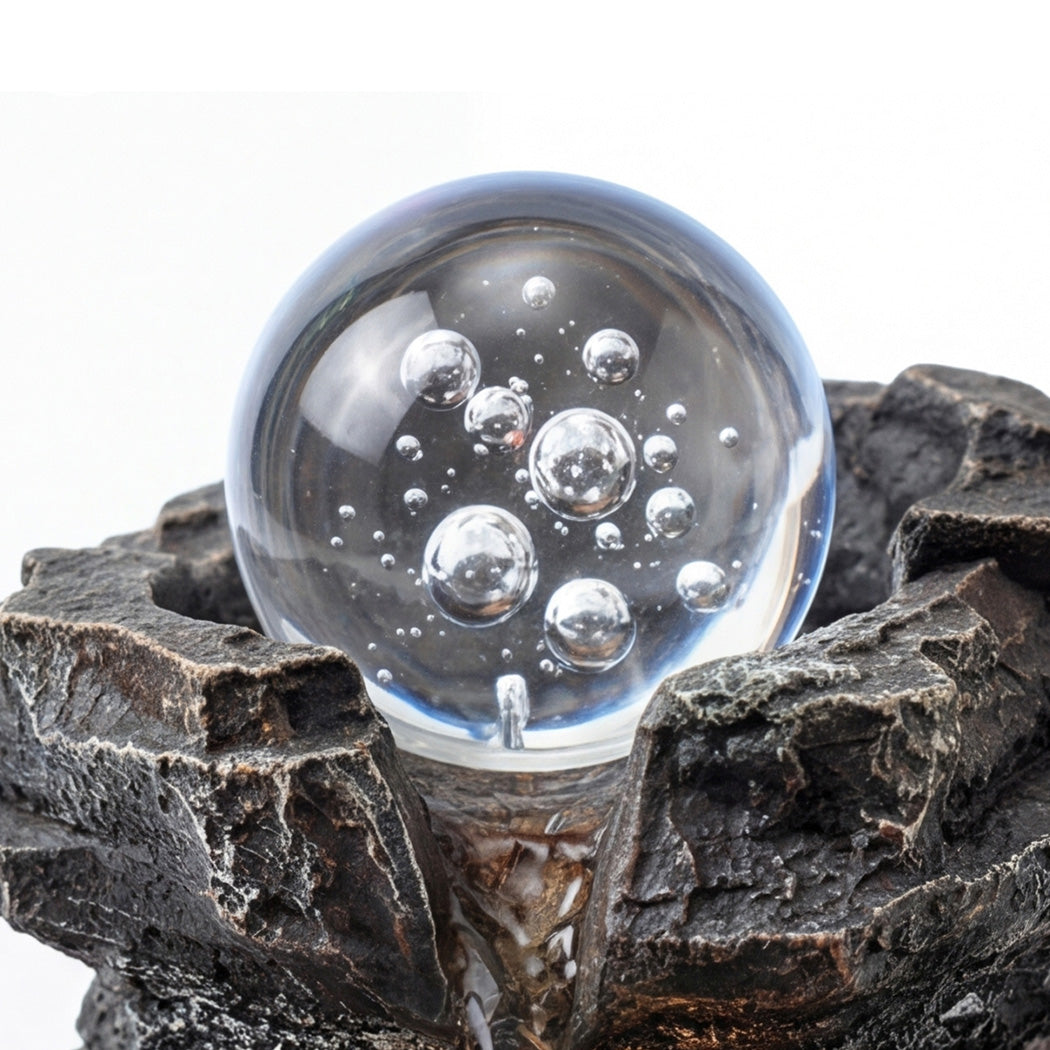 Indoor Water Fountain Brown Tabletop 21x21x24cm