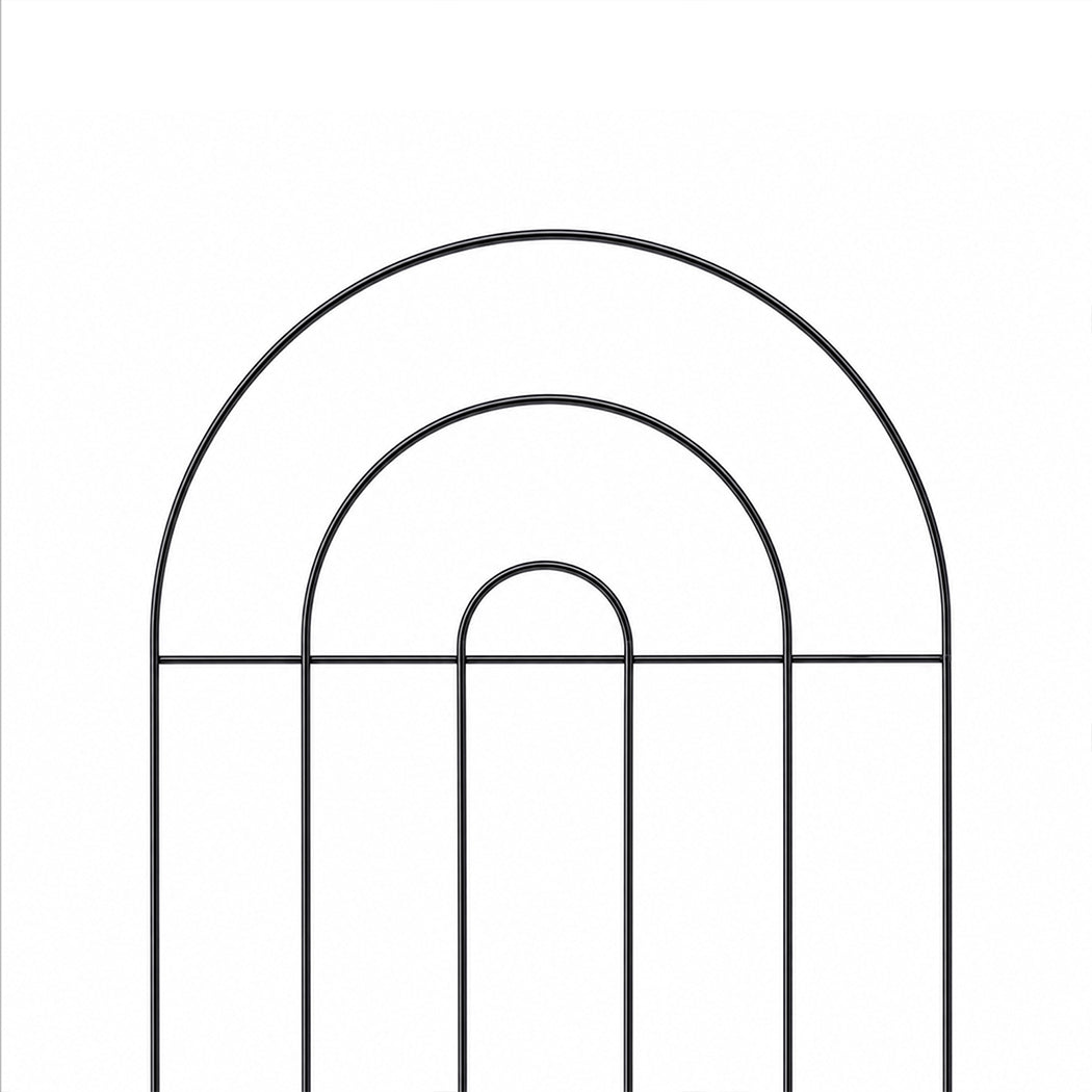 Garden Fence Black Picket 60x33cm