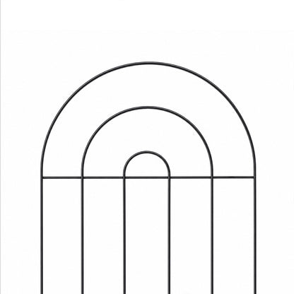 Garden Fence Black Picket 60x33cm