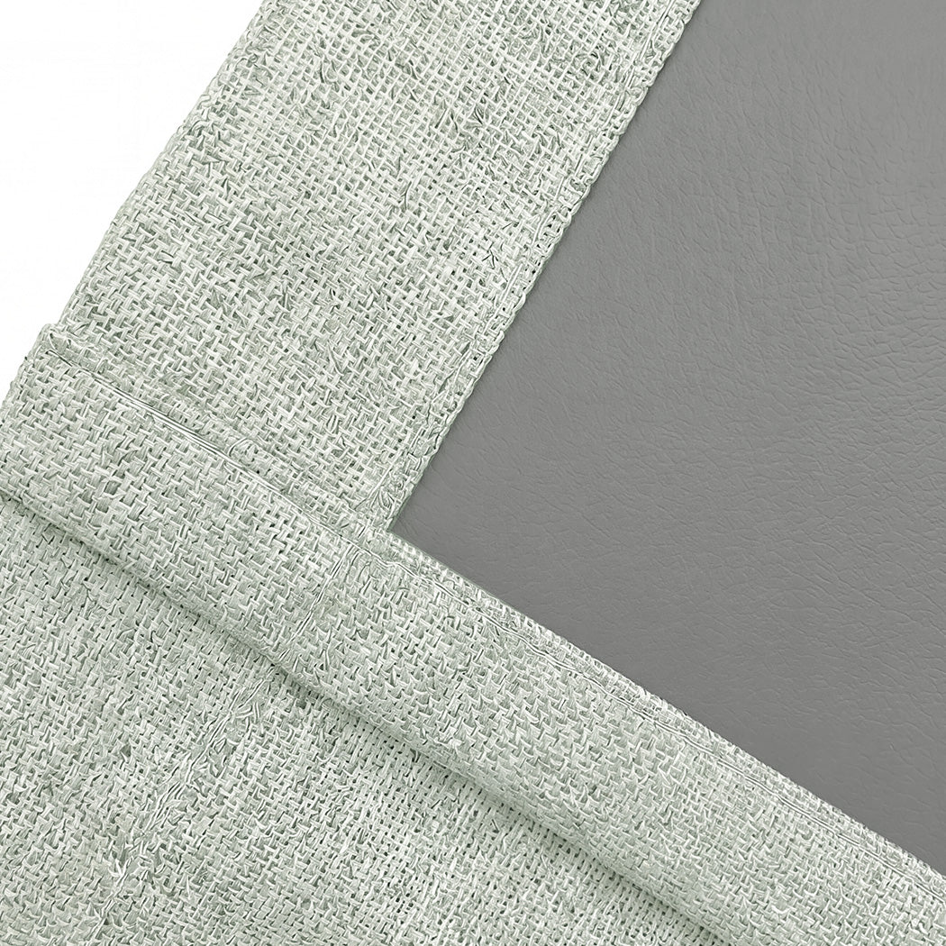 Marlow Blackout Curtains Thermal Linen Look Blockout Drapes 2 Panels Green