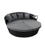 Bed Sofa - Wicker Lounge Furniture, Round Design (3pcs)