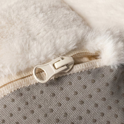 Bean Bag Chair Faux Fur White 100x105x75cm
