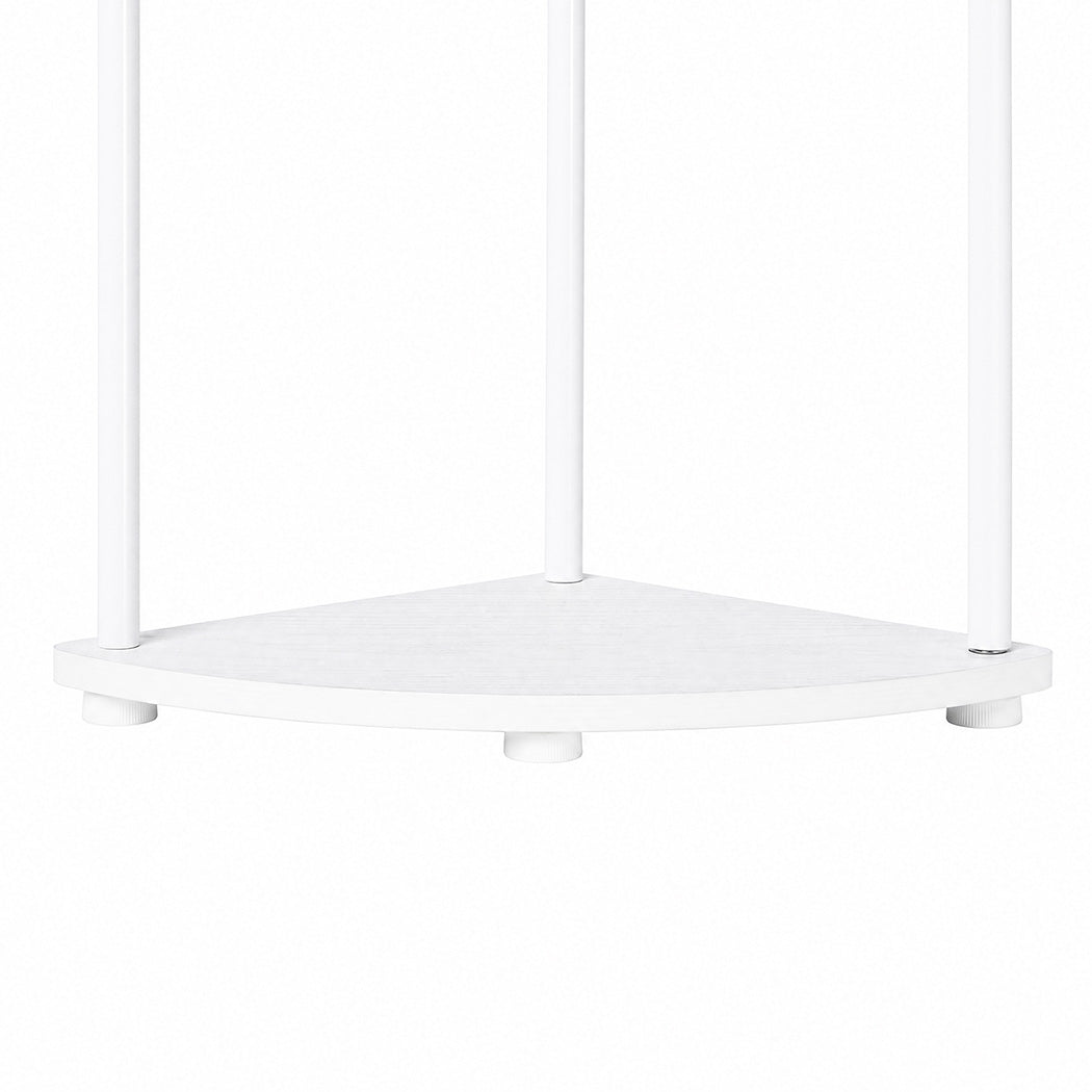Corner Bookshelf Adjustable White 37.5x27.5x138cm
