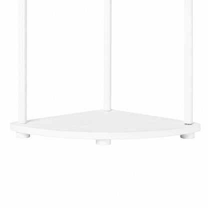 Corner Bookshelf Adjustable White 37.5x27.5x138cm