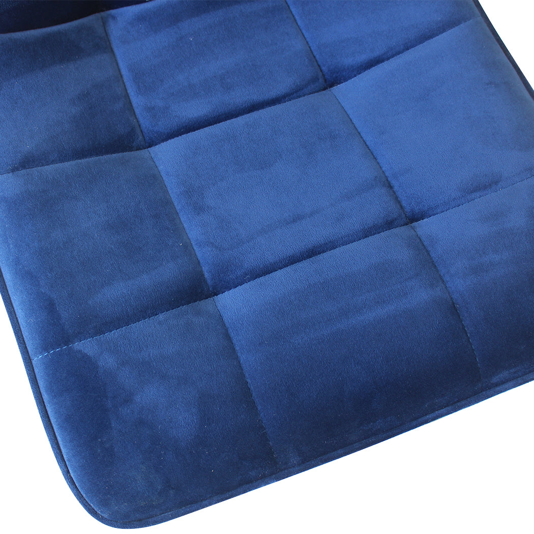 Cozy 4x Dining Chairs Kitchen Velvet Blue  Foldable Function