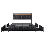 Premium Queen Bed Frame PU 4 Drawer USB Charge  Premium Quality Build