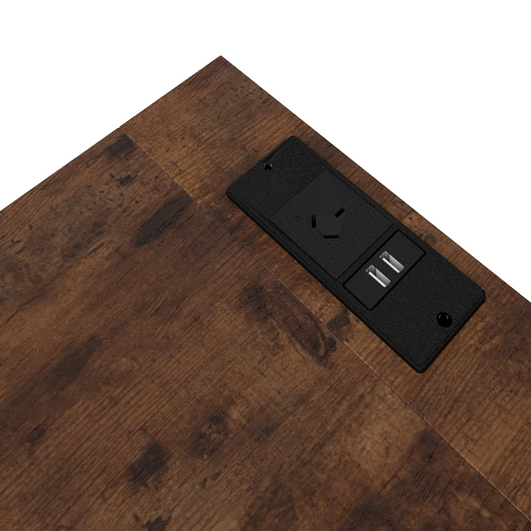 Bedside Table 2 Drawer Brown 48x30x60cm