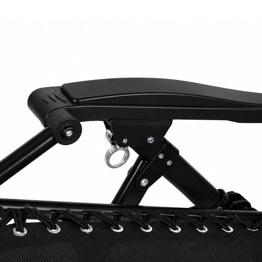 Zero Gravity Lounge Chair Black 175x51x110cm