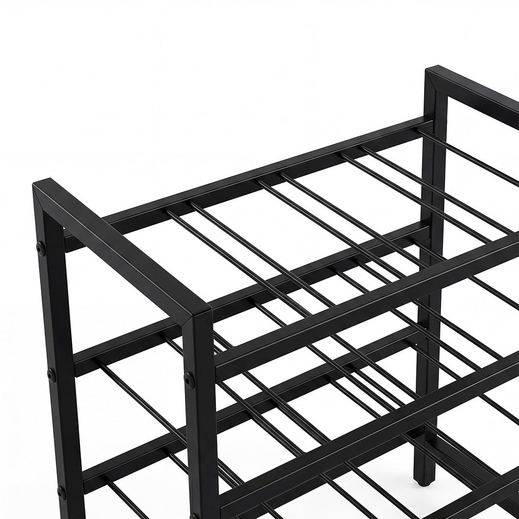 16 Bottle 4-Tier Metal Wine Rack Black | HomeAndLiving - 5