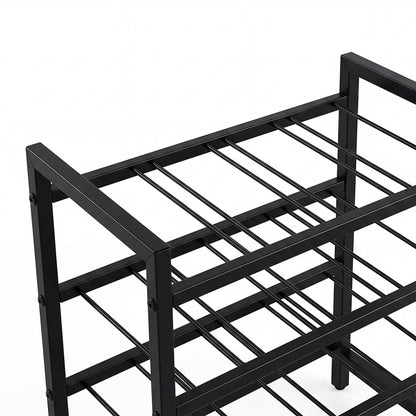16 Bottle 4-Tier Metal Wine Rack Black | HomeAndLiving - 5