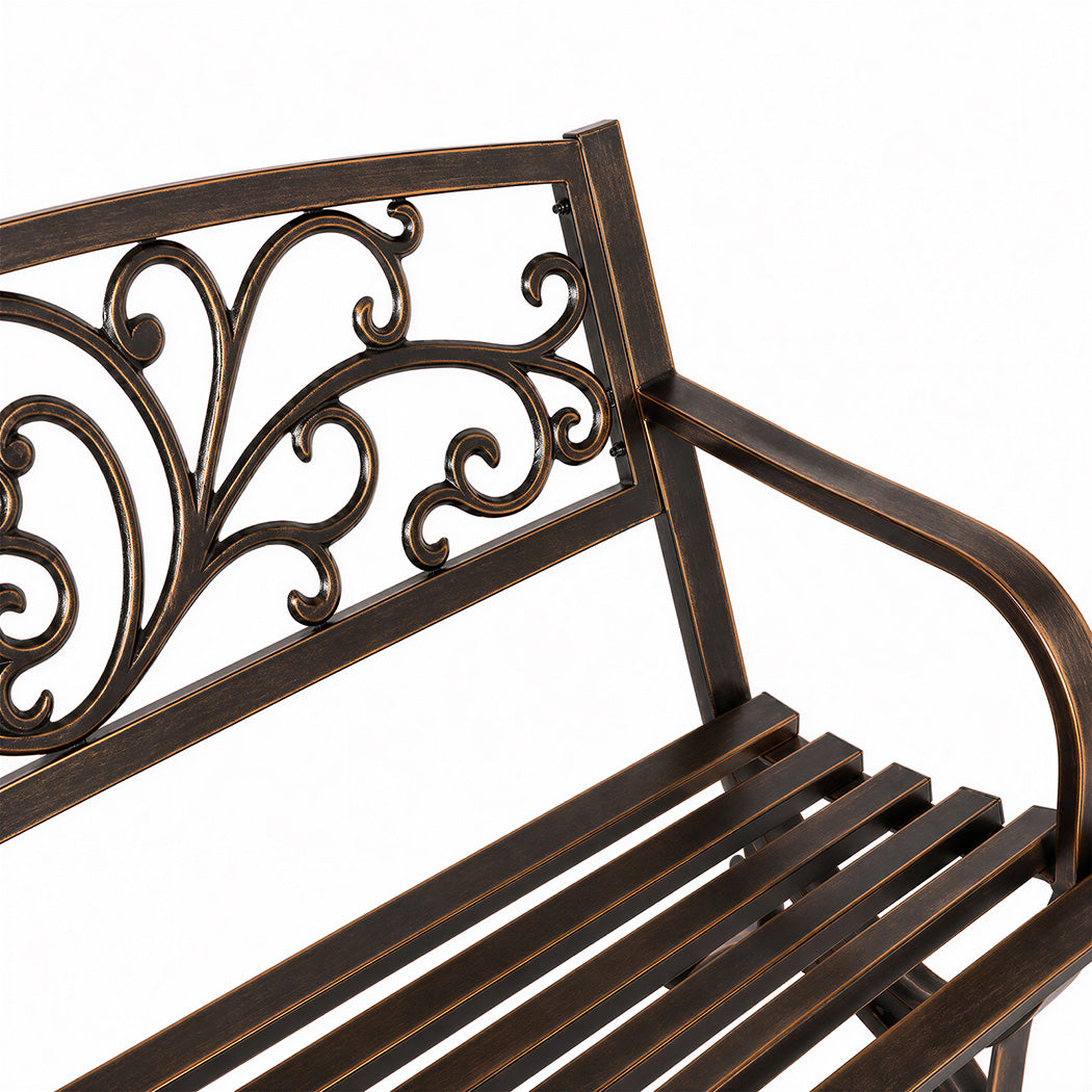 Levede Garden Bench Seat Outdoor Furniture Patio Park Lounge Chair Bronze 3 Seat