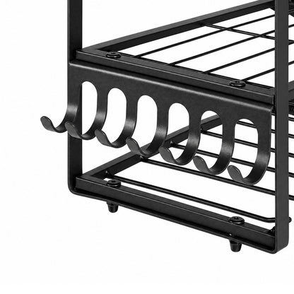 Garage Storage 3 Tier Rack Black 66x20x32cm