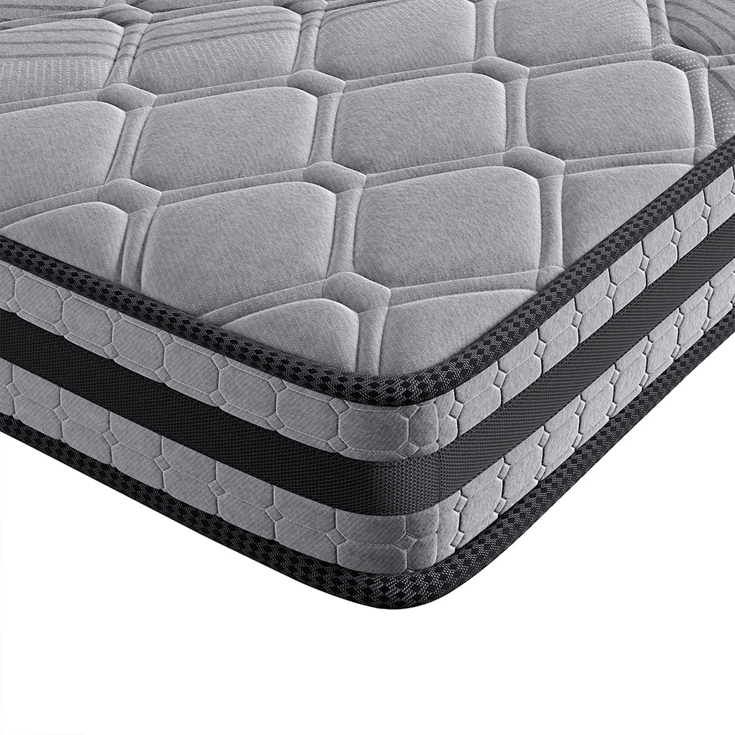 Modern Double Spring Mattress Grey Medium Firm  Scandi Inspired