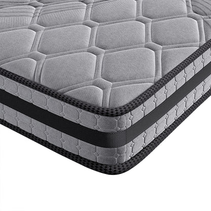 Modern Double Spring Mattress Grey Medium Firm  Scandi Inspired