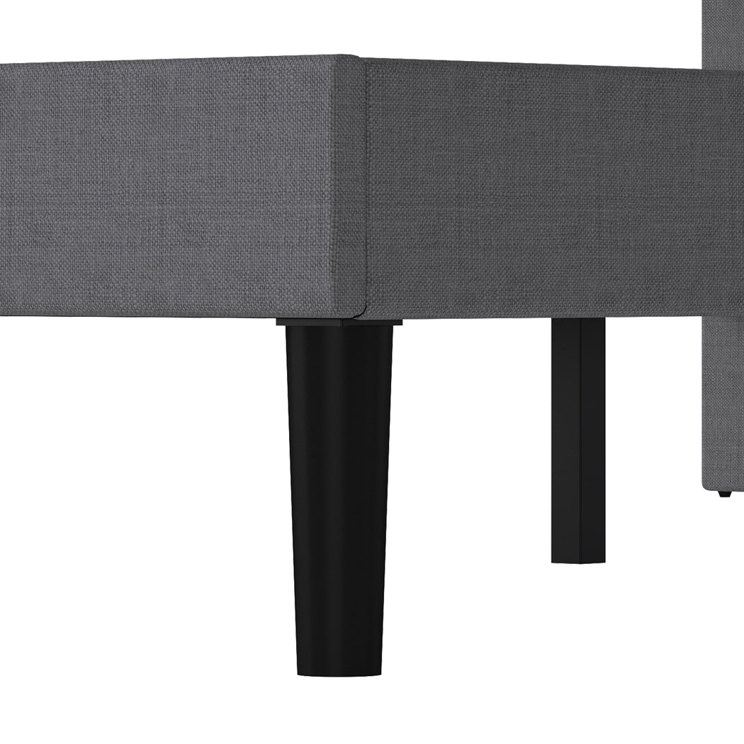 Grey Upholstered Bed Frame Queen 203.5x155x103cm
