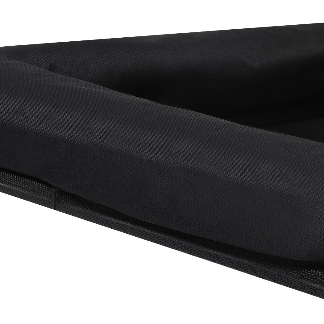 Large Pet Bed Black Fabric 77x47x15cm