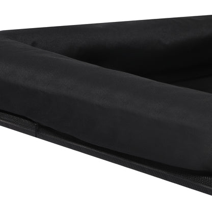 Large Pet Bed Black Fabric 77x47x15cm