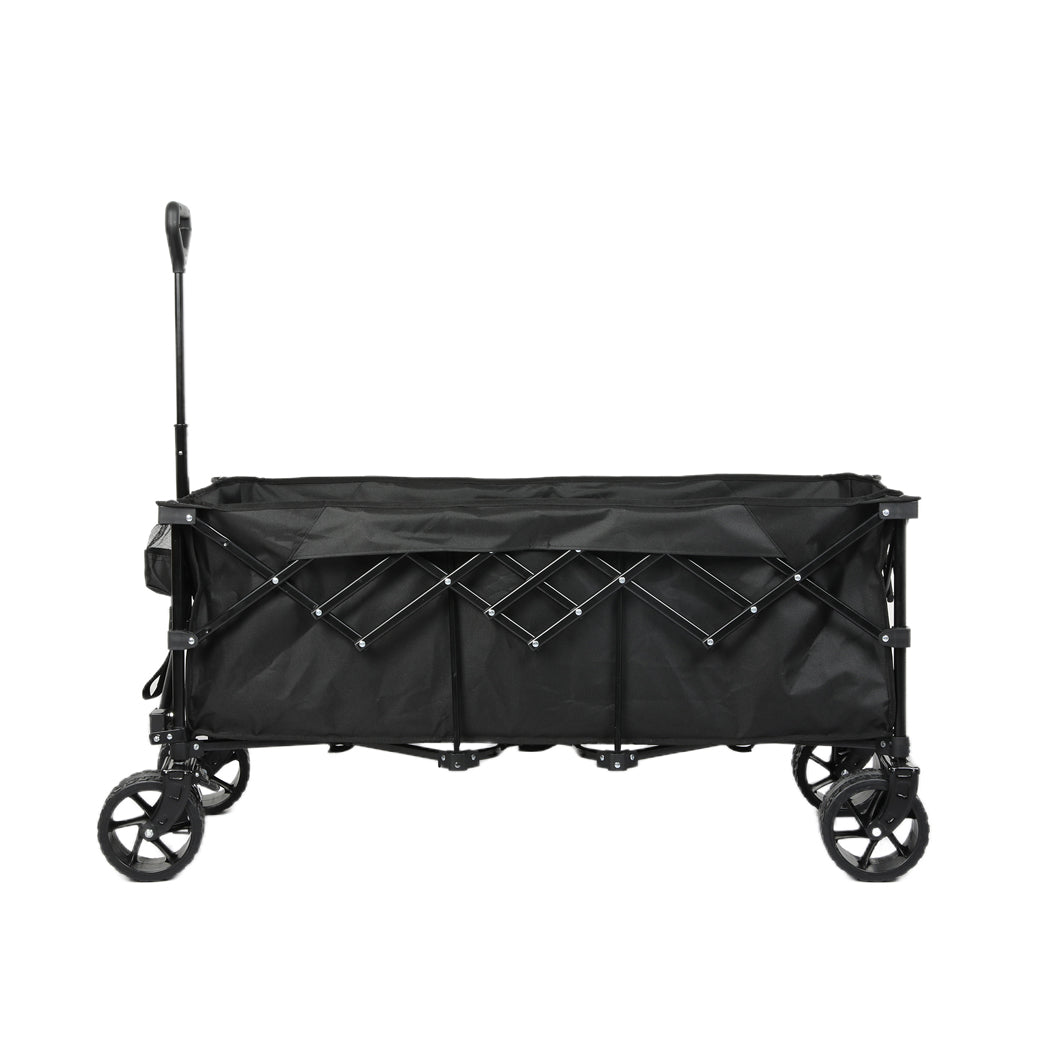 Folding Wagon Cart Black 126x108x61.6cm