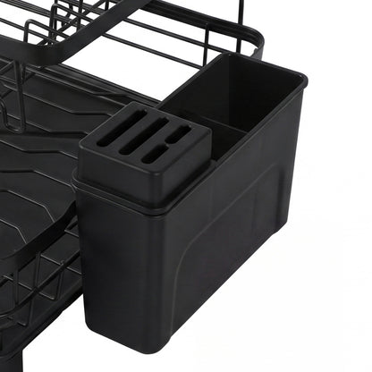 2 Tier Dish Drying Rack Black 360° Drain | HomeAndLiving - 6