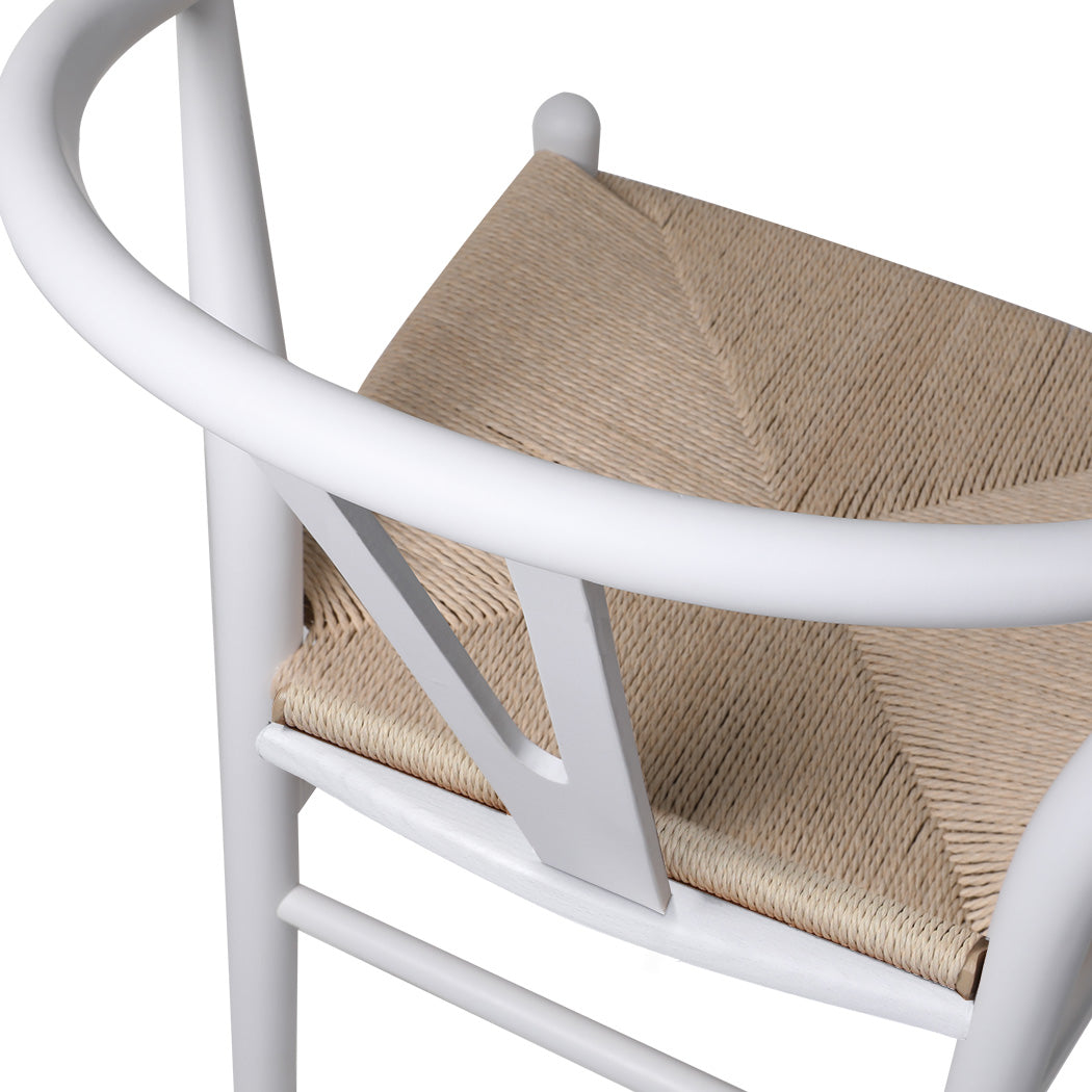 Contemporary 4x Dining Chairs Wooden Hans White  Wood Finish