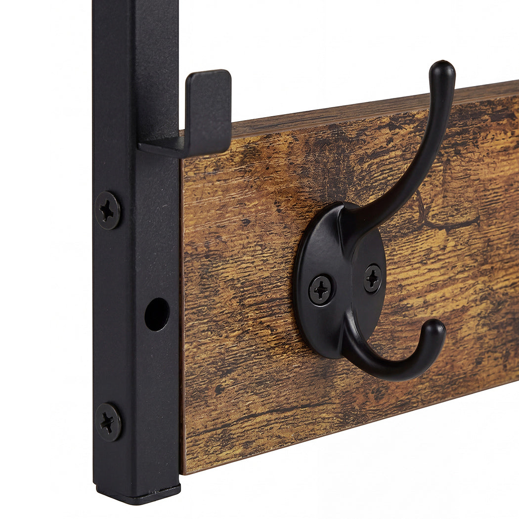 Wall Mounted Coat Rack Shelf 7 Hooks | HomeAndLiving - 6