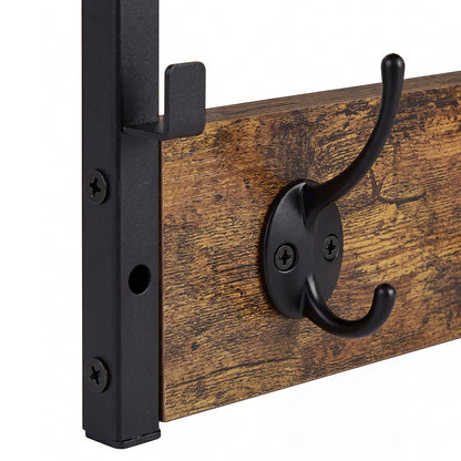 Wall Mounted Coat Rack Shelf 7 Hooks | HomeAndLiving - 6