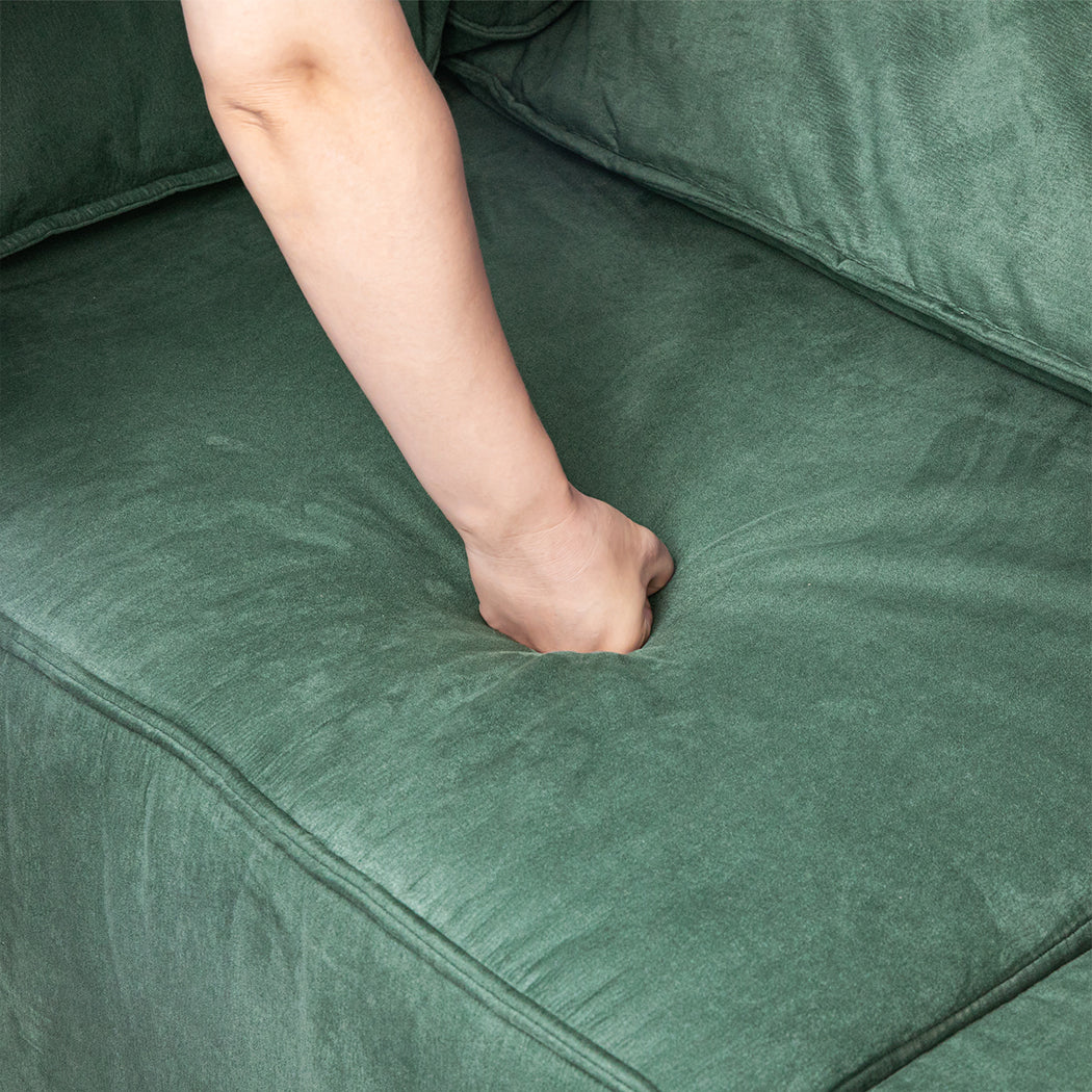 Compact Sofa Floor Couch 3-Seater Leathaire  Sleek Modern Look