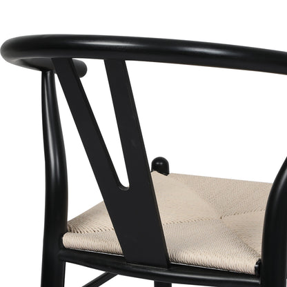 Luxury 4x Dining Chairs Wooden Hans Black  Wood Finish Classic