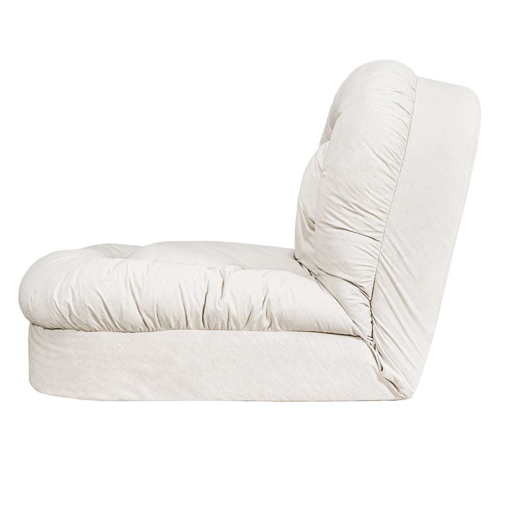 Cozy Convertible Lounge Floor Sofa Bed  Wood Finish Classic