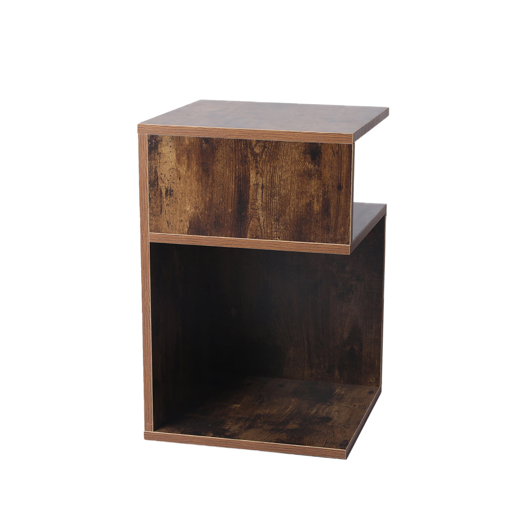 Ergonomic 2x Bedside Tables Wood Side End Oak  Space-Saving Design