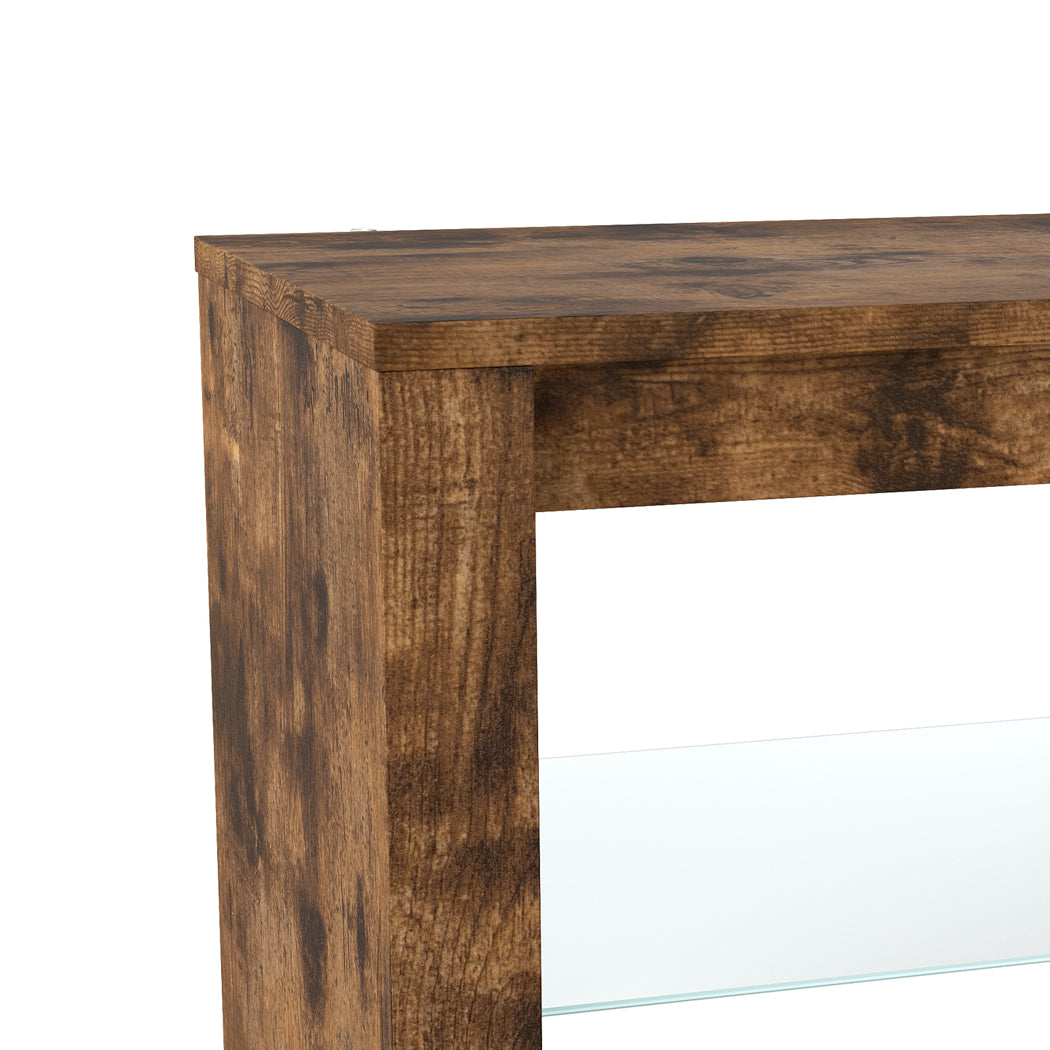 Tv Stand Glass Cabinet Oak 140x35x47cm