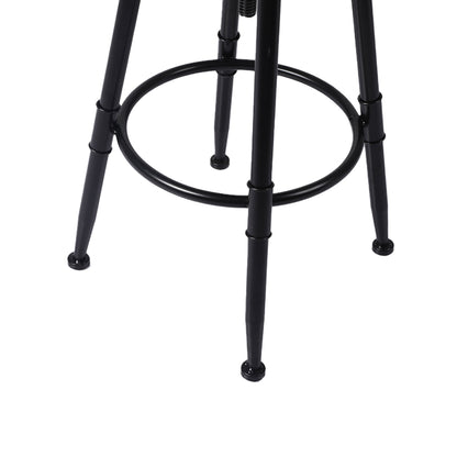 Premium 2x Bar Stool Kitchen Wooden PU  Adjustable Height Classic