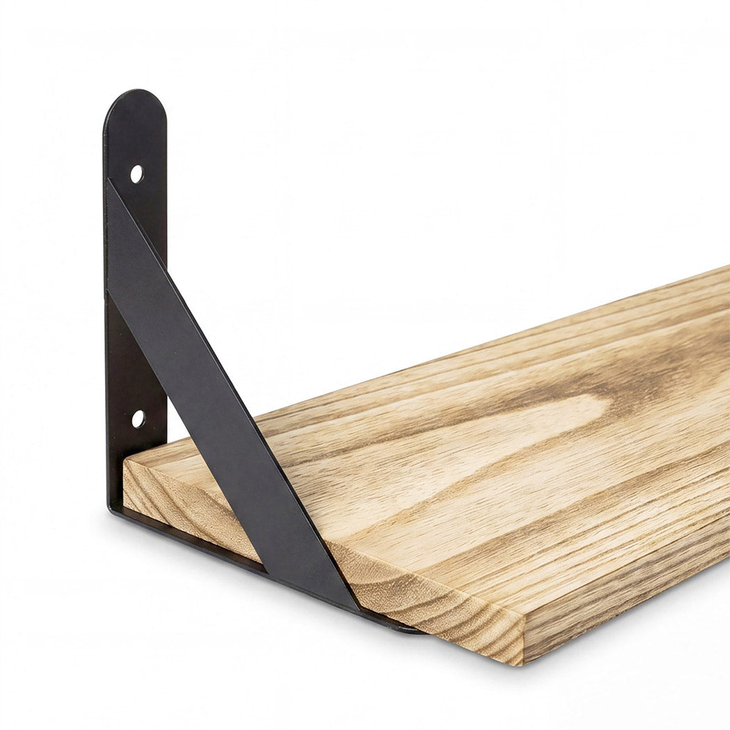 Floating Wall Shelves Rustic Wood Set 4 | HomeAndLiving - 6
