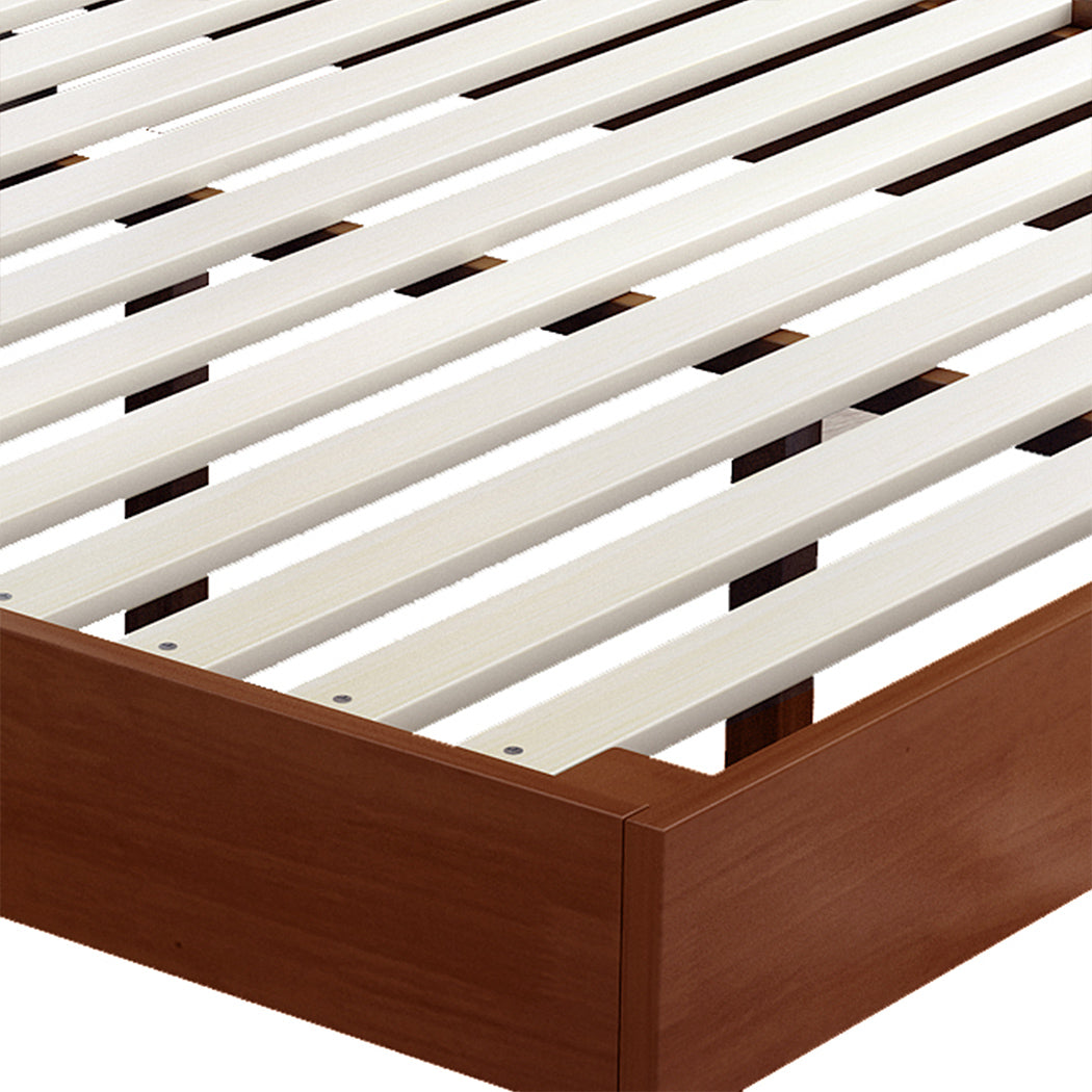 Cozy Double Rubberwood Bed Frame  Soft Cushion Classic Durable