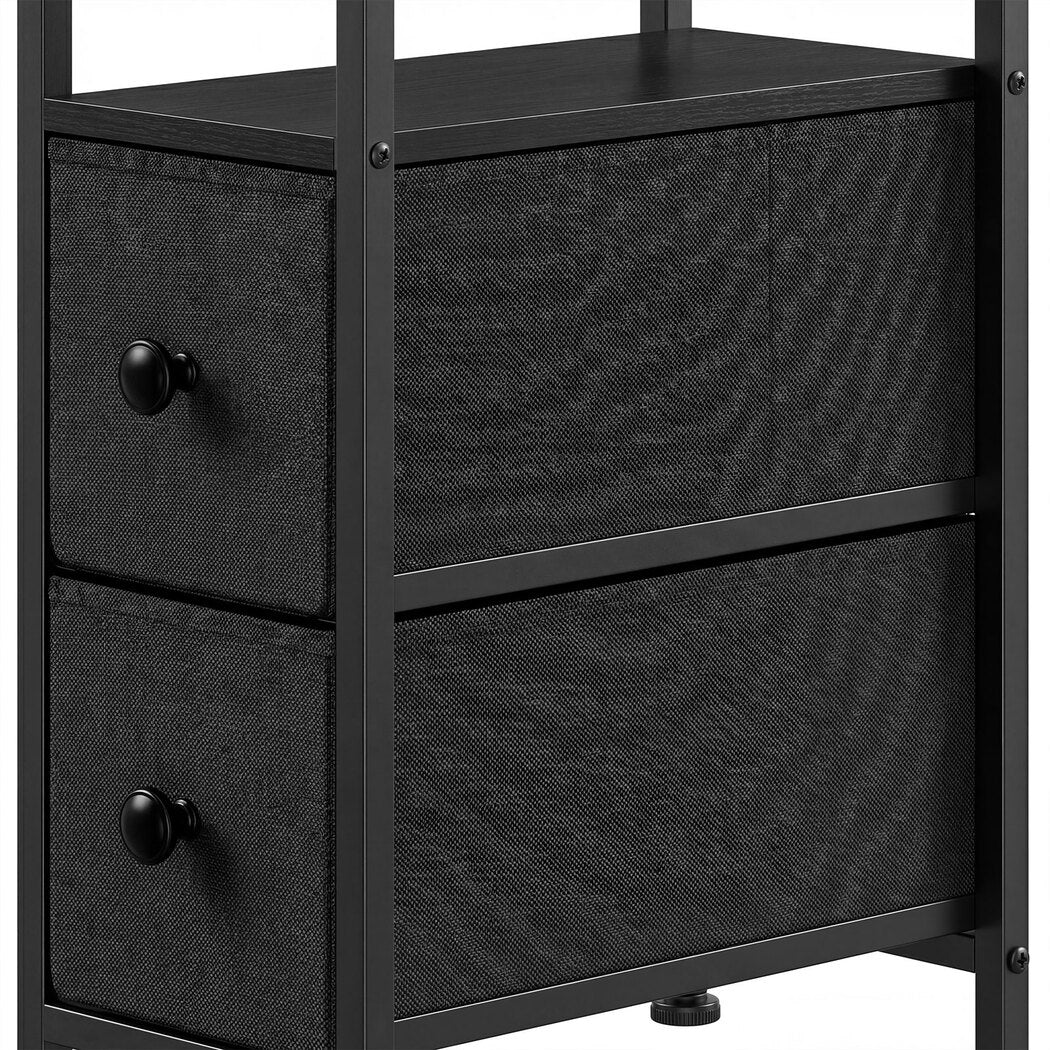 Narrow Bedside Table With Led Charging 20x40x59cm