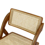 Functional 6X Foldable Rattan Dining Chairs  Wood Finish Classic