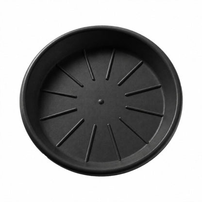 Toque Plant Pots 5 Pcs 8 Inchs Plastic Planter Pots with Drainage Saucers Black
