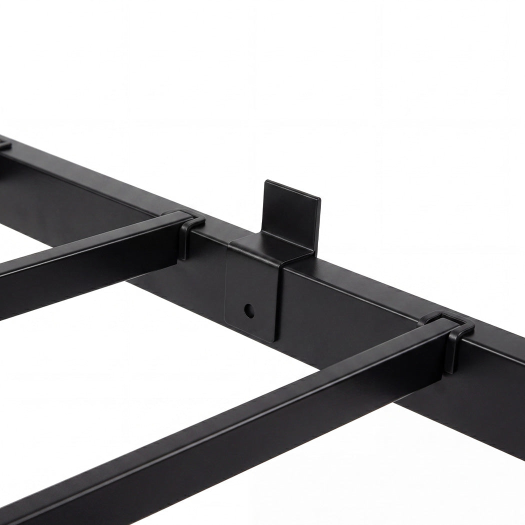 Levede Single Bed Frame LED Lights USB Charging Storage Headboard Metal Platform