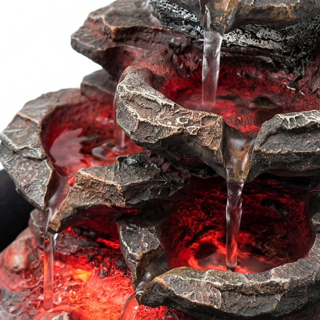 Indoor Water Fountain Brown Tabletop 21x21x24cm