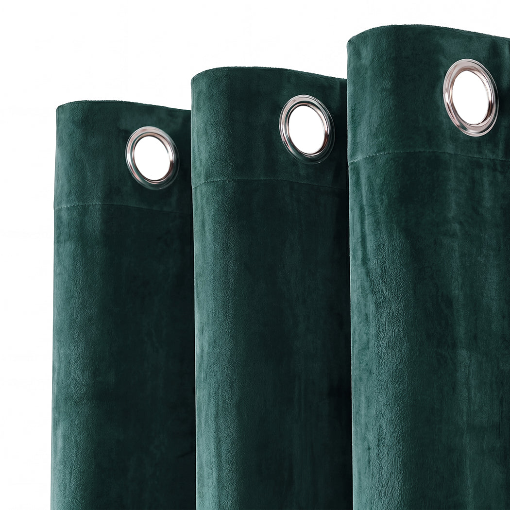 Marlow Blackout Curtains 2-Panel Velvet Room Darkening Eyelet Curtains 180x230cm