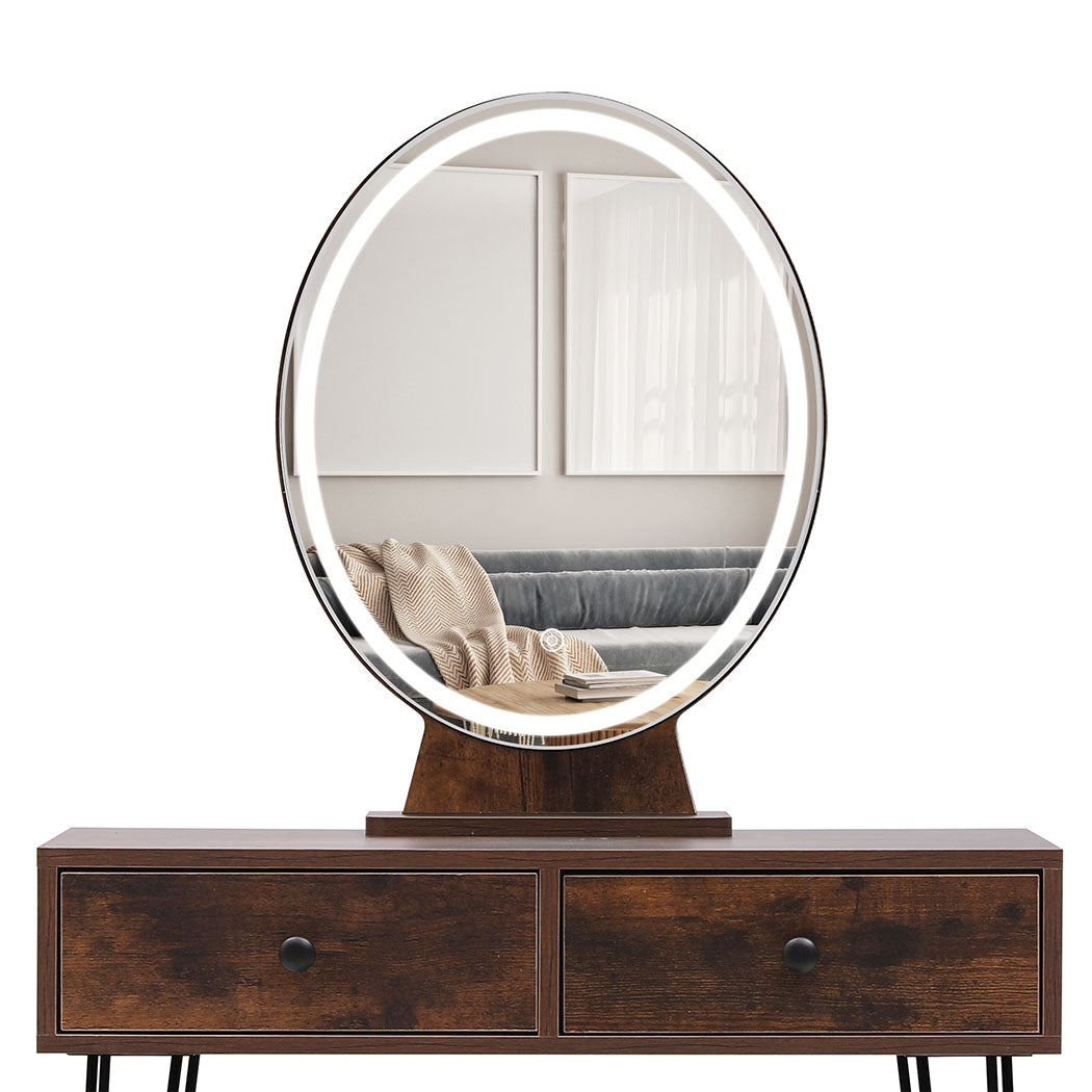 Premium Dressing Table LED Light Strip Brown  Durable Frame