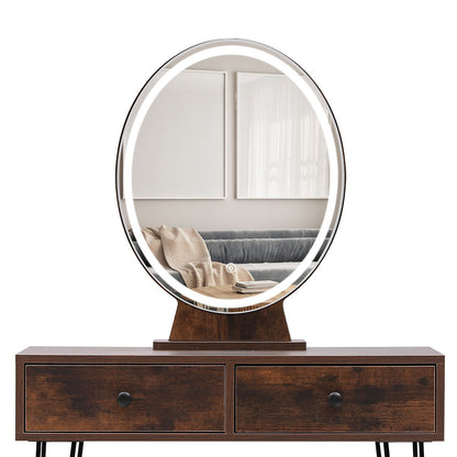 Premium Dressing Table LED Light Strip Brown  Durable Frame