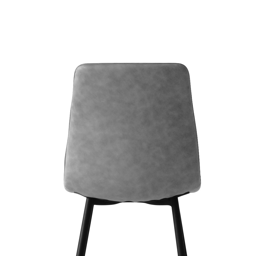 Ergonomic 4x Dining Chairs Kitchen Chair Grey Faux Leather  Easy