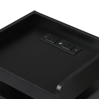 Black bedside table 34x33x33cm, view 6