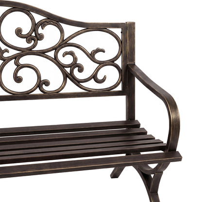 Levede Garden Bench Seat Outdoor Patio Park Lounge Backyard Chair Bronze 3 Seat