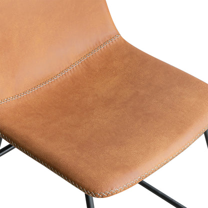 Ergonomic 2x Dining Chairs Kitchen Table Brown  Foldable Function