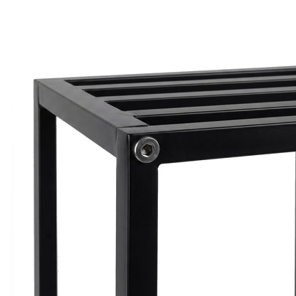 Levede Metal Plant Stand 76cm Tall 2 Tier Indoor Corner Shelf Black Display Rack