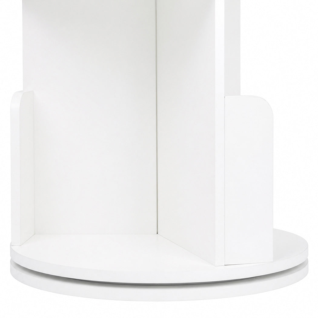 Rotating Bookshelf Corner 4 Tier White